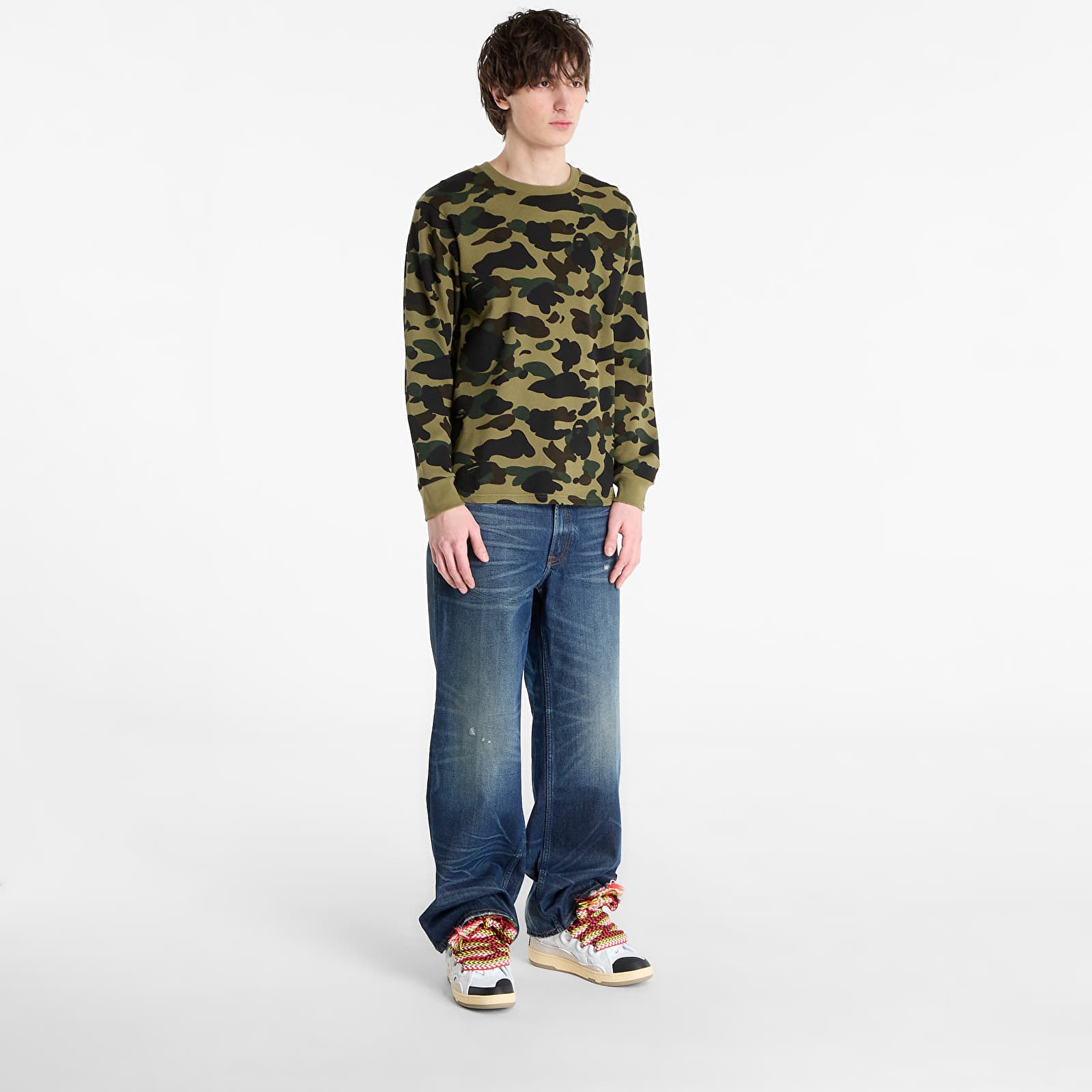 Magliette A BATHING APE 1St Camo Thermal Lt M Underwear Green