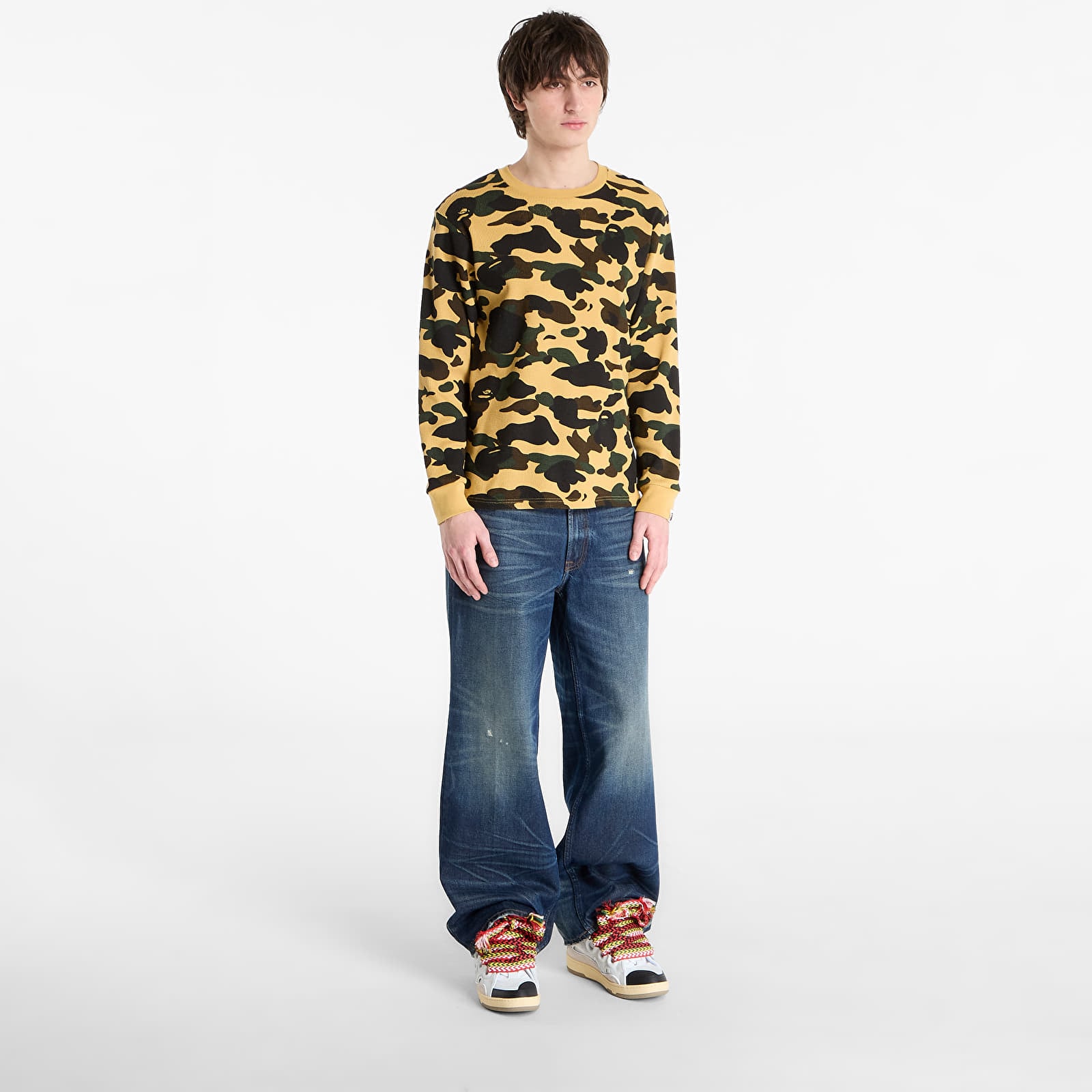 Majice i košulje A BATHING APE 1St Camo Thermal Lt M Underwear Yellow