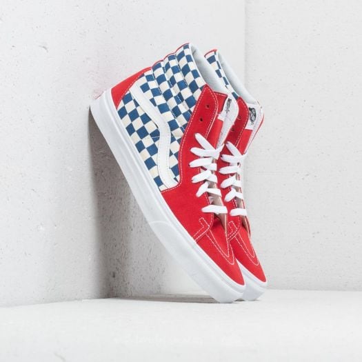 Men s shoes Vans Sk8 Hi Bmx Checkerboard True Blue Red Footshop