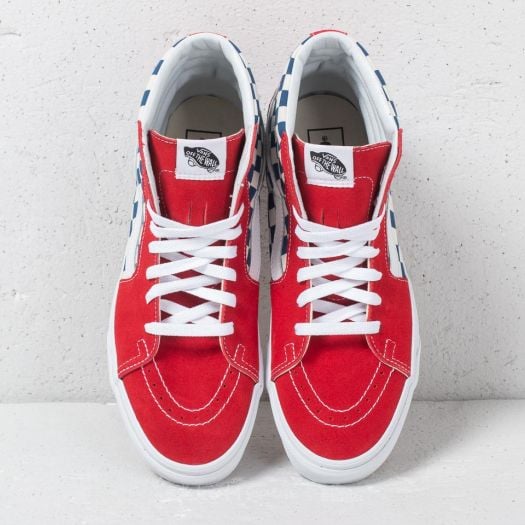 Vans sk8 hi checkerboard red new arrivals
