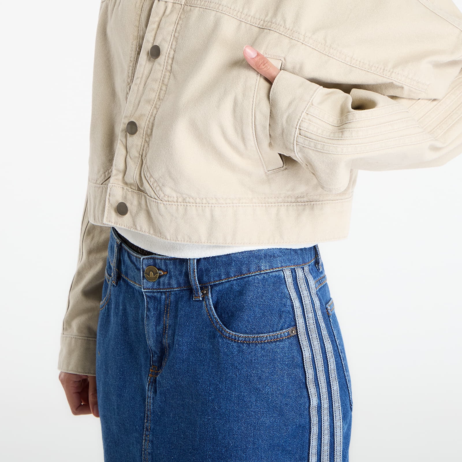 Casacos adidas P Ess Canvas Tracktop Jacket Stone Khaki