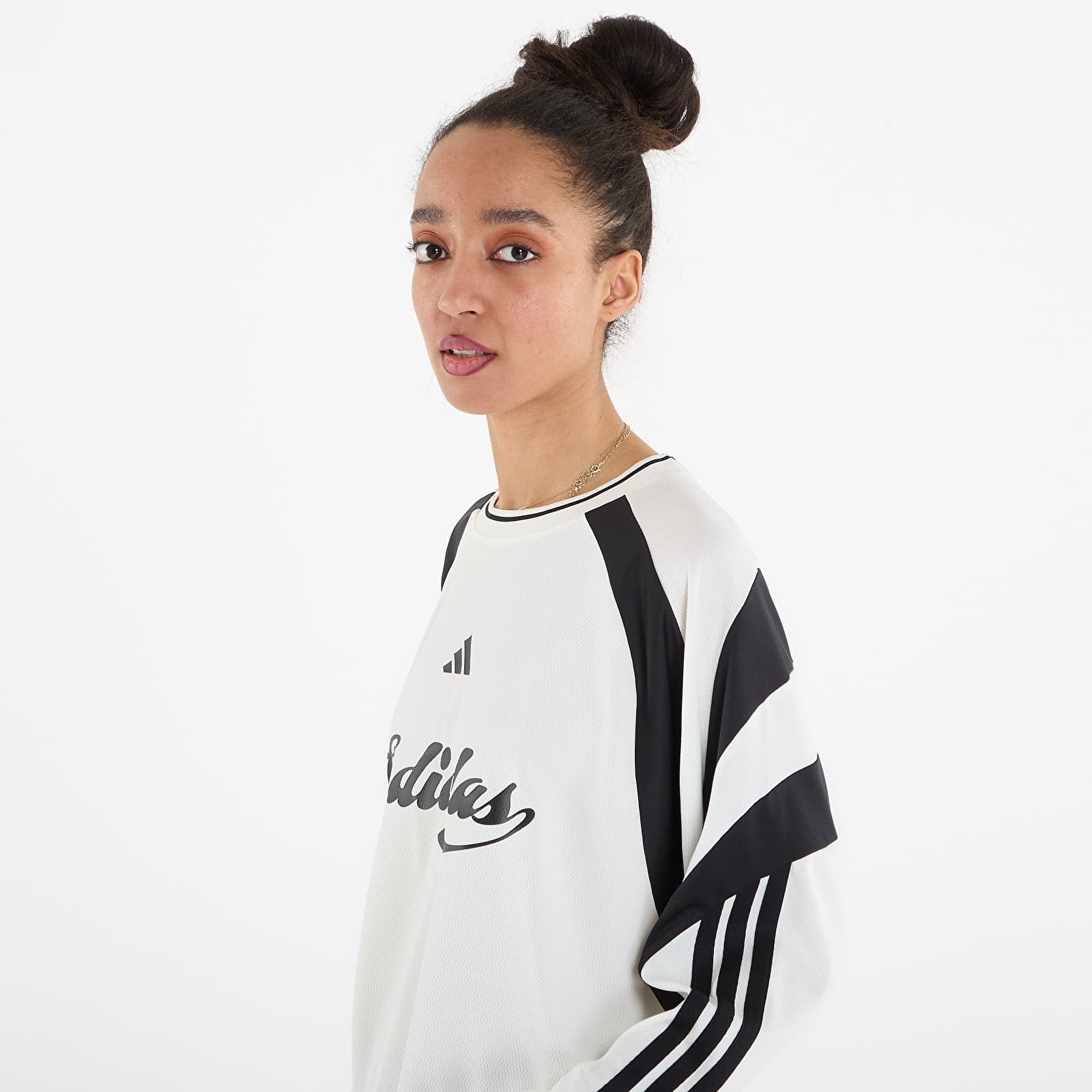 Magliette adidas W Her Ls Off White/ Black