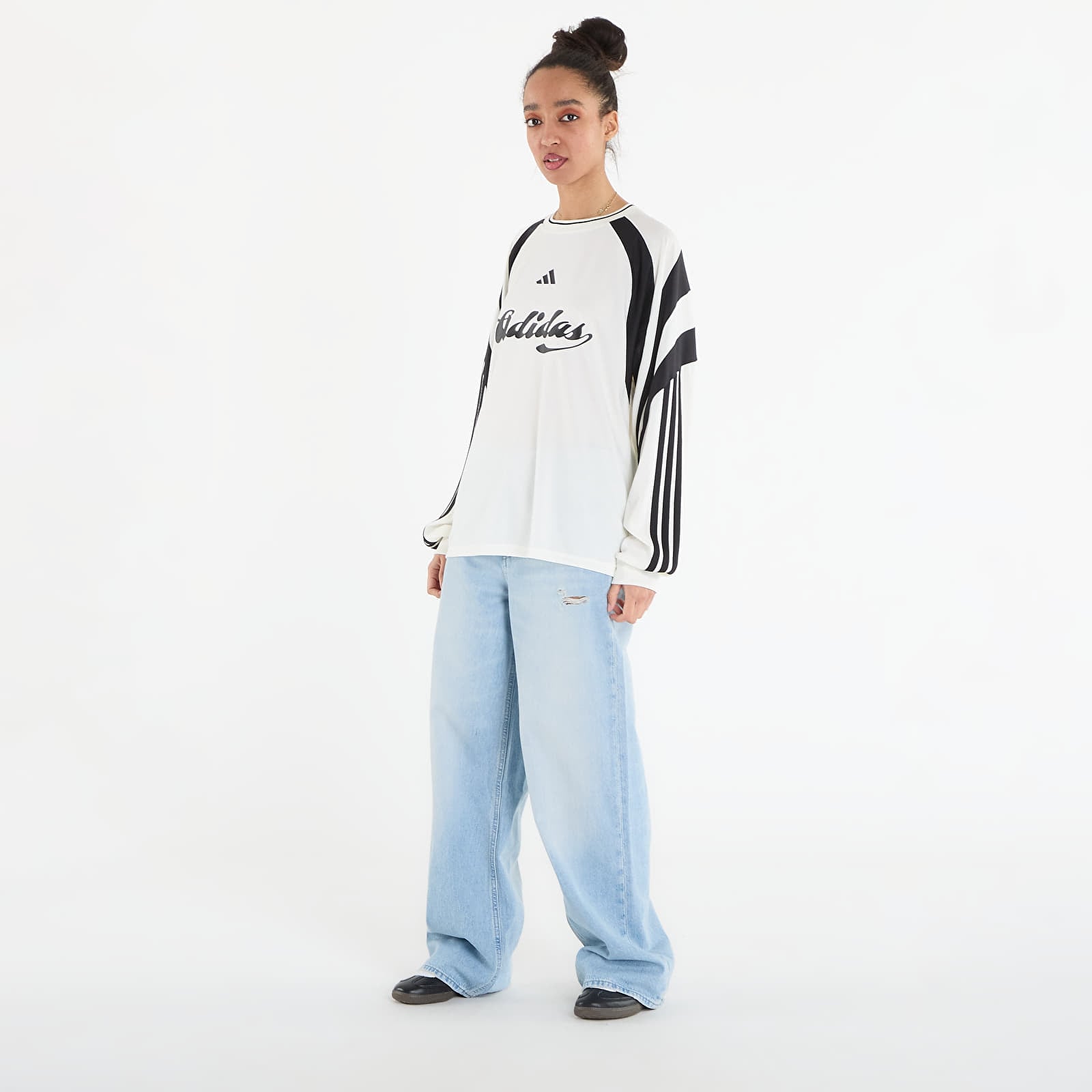 Magliette adidas W Her Ls Off White/ Black