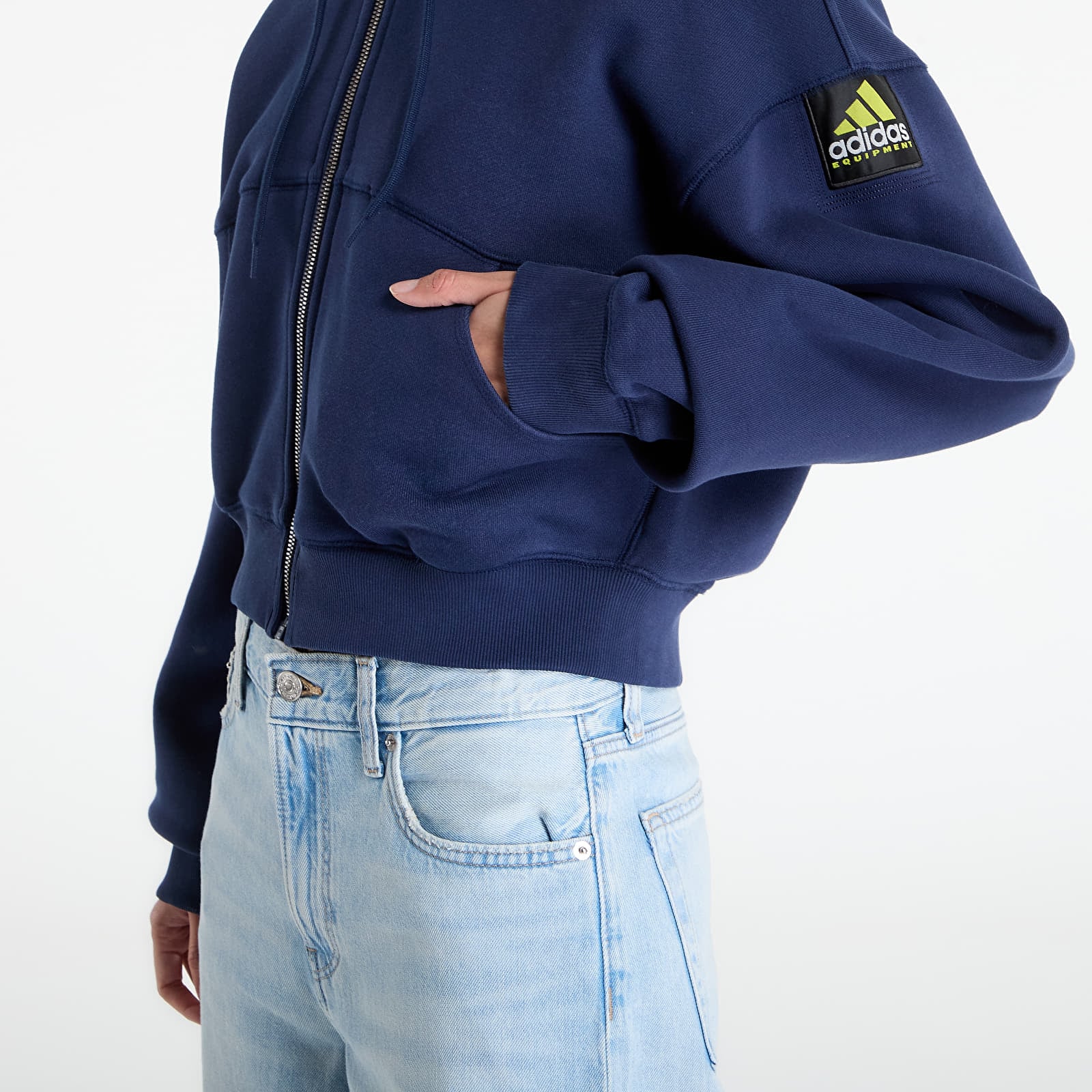 Sweatjacken und Sweatshirts adidas Cropped Hoodie Night Indigo