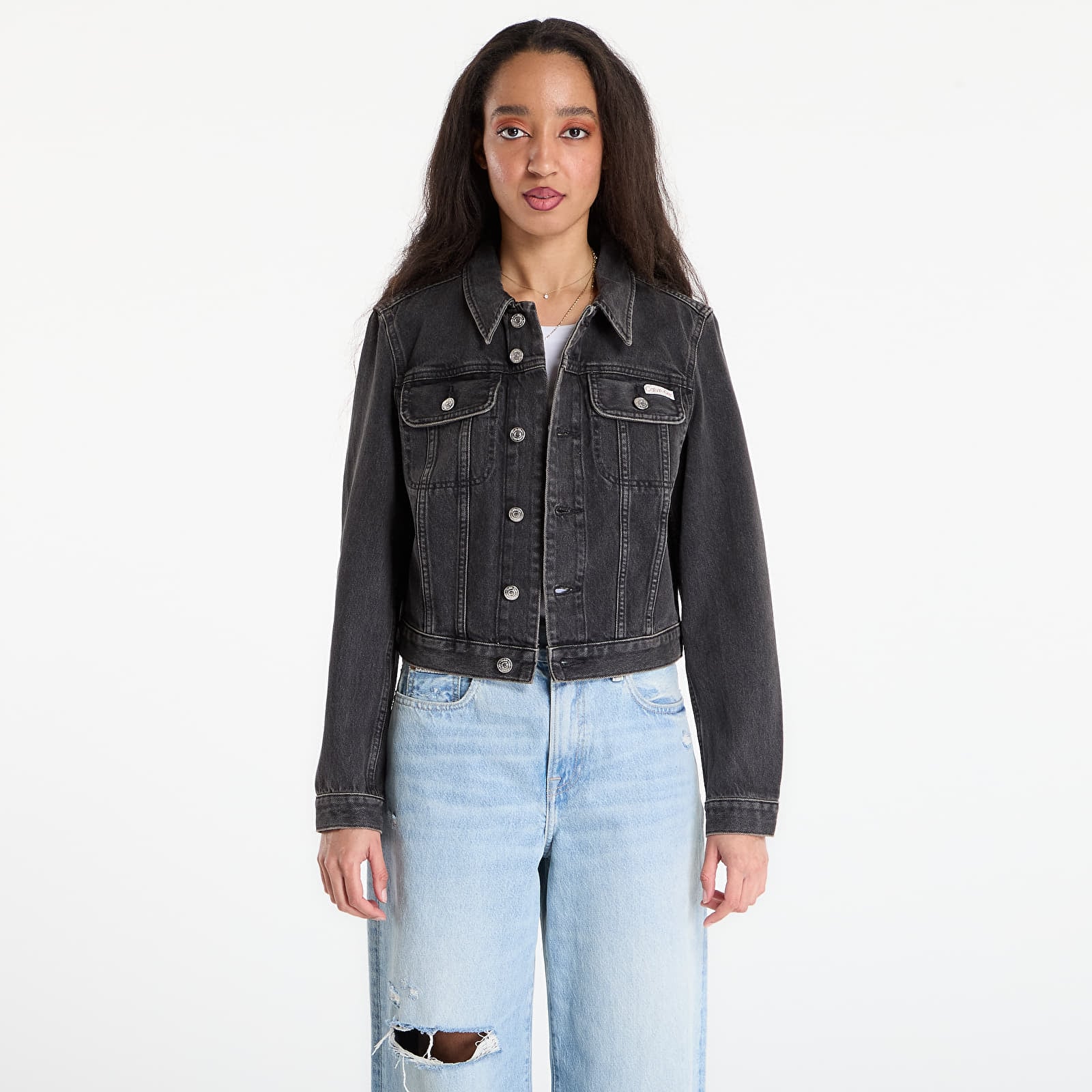 Casacos Calvin Klein Jeans Cropped 90S Denim Jacket Black