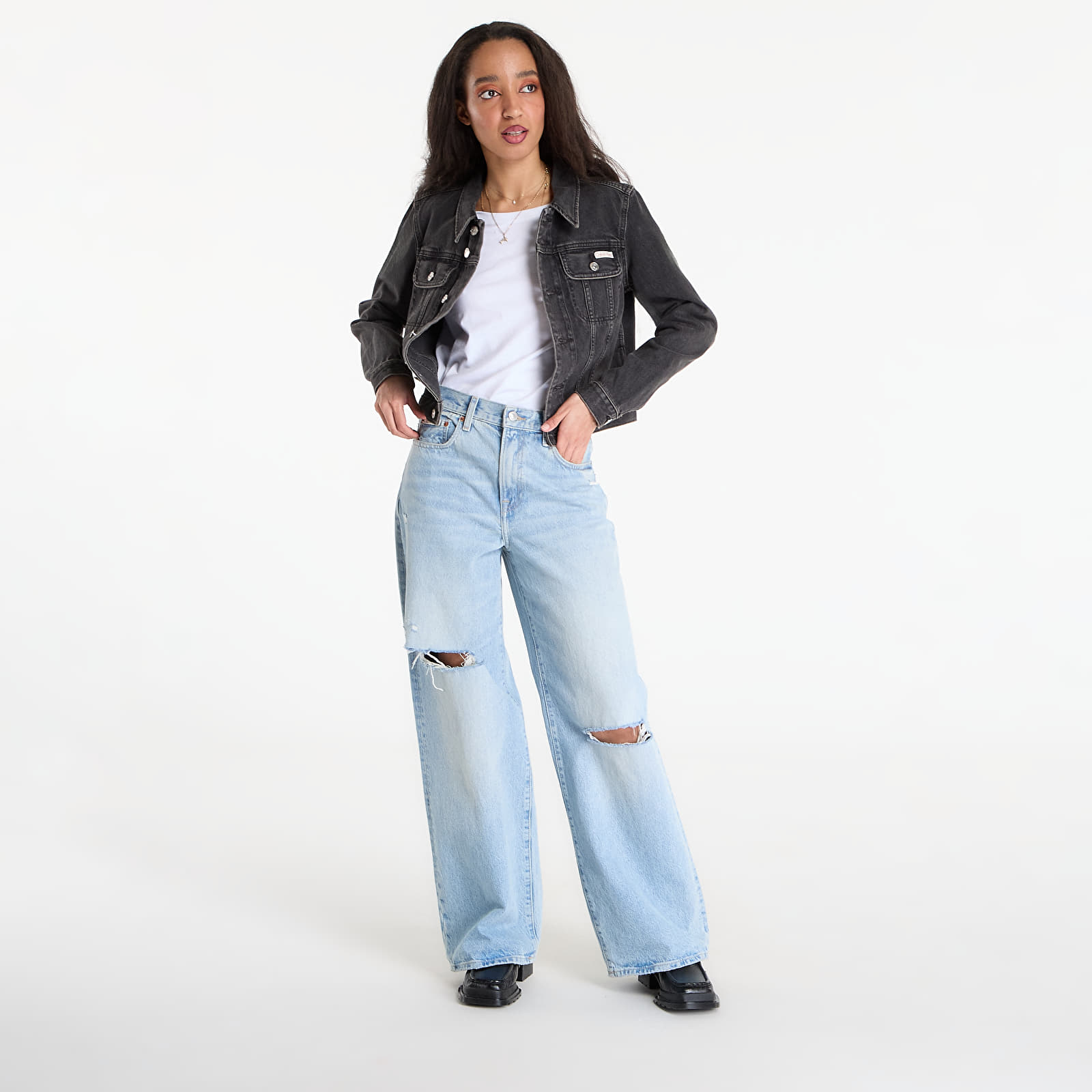 Casacos Calvin Klein Jeans Cropped 90S Denim Jacket Black