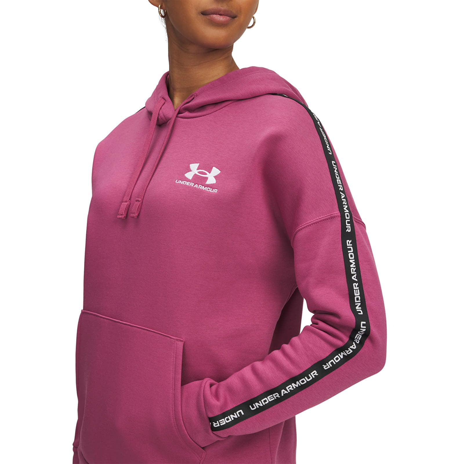 Sieviešu hoodies Under Armour Icon Fleece Taped Hoodiey Red
