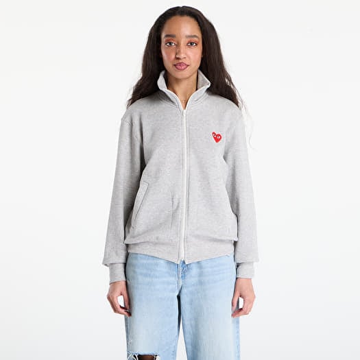 Sweatshirt Comme des Garçons PLAY Sweatshirt Red Emblem Knit UNISEX Top Grey