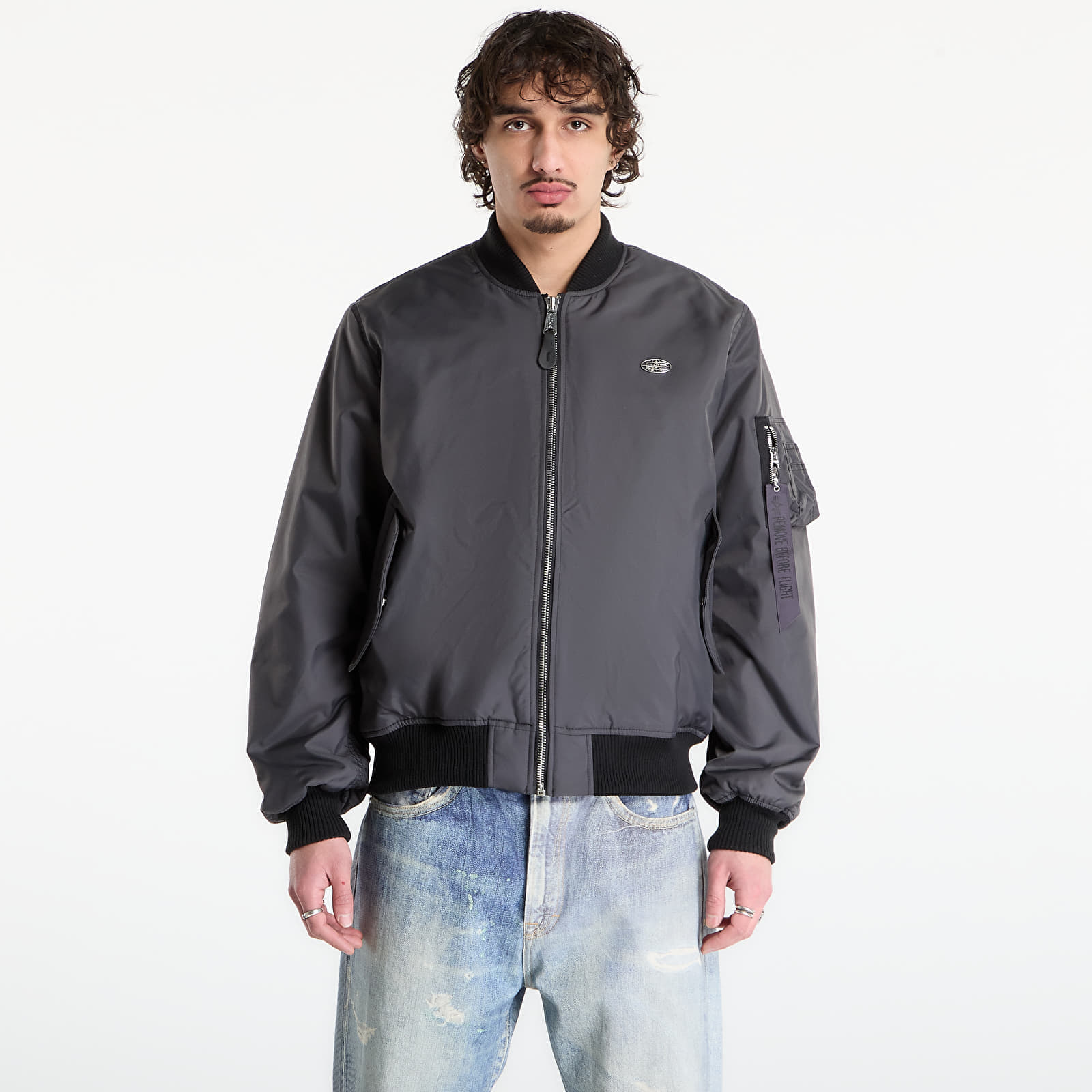 Jachetă Alpha Industries World Logo MA-1 Vintage Grey L