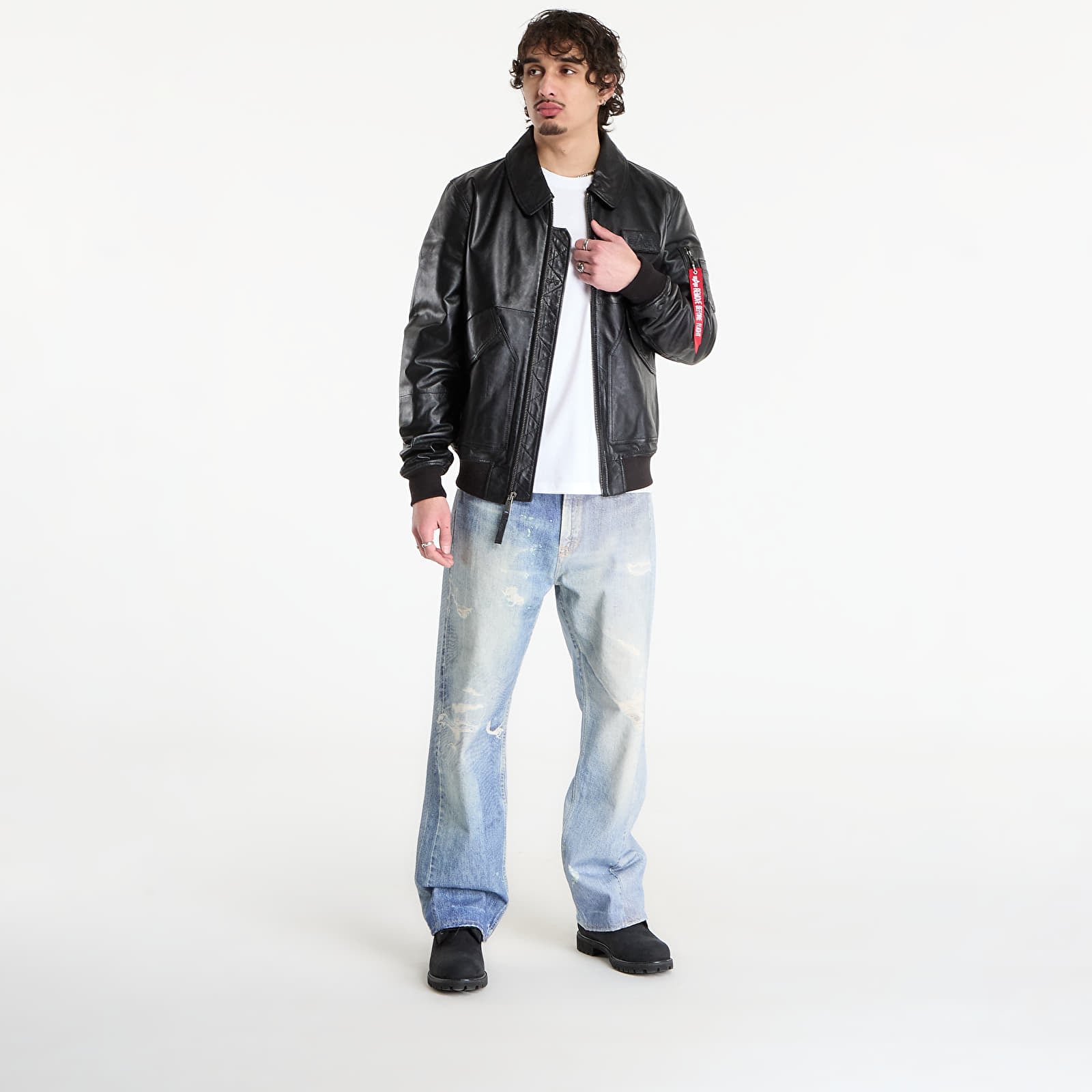 Geci Alpha Industries CWU-45/P Leather Black