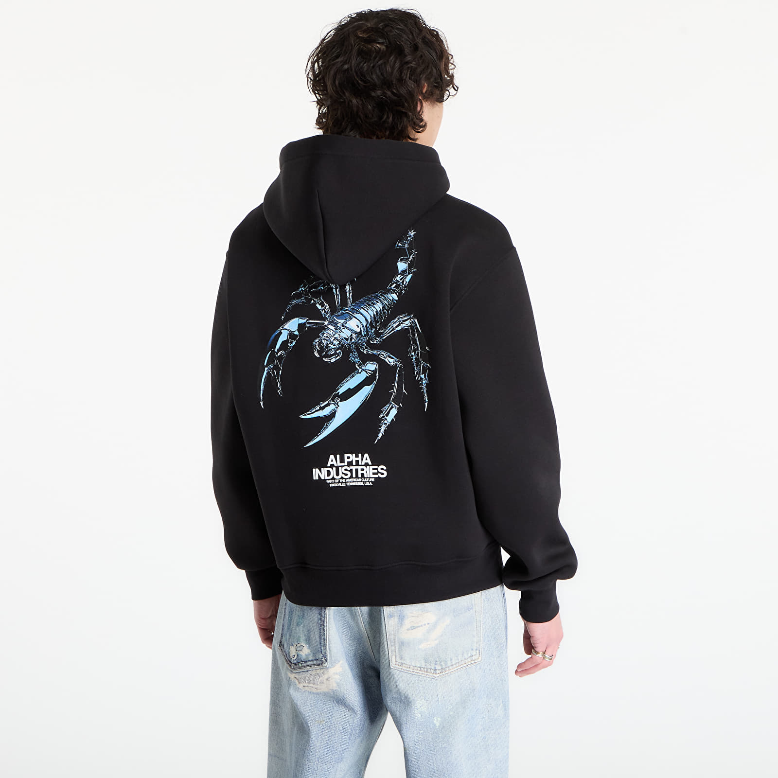 Mikinas ar kapuci un sporta krekli Alpha Industries Scorpion Cyborg Hoodie Black