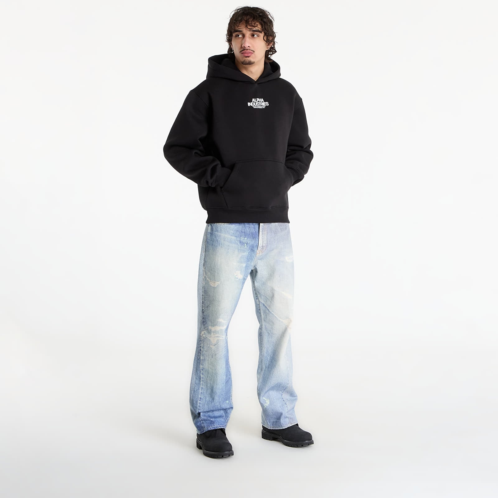 Mikinas ar kapuci un sporta krekli Alpha Industries Scorpion Cyborg Hoodie Black