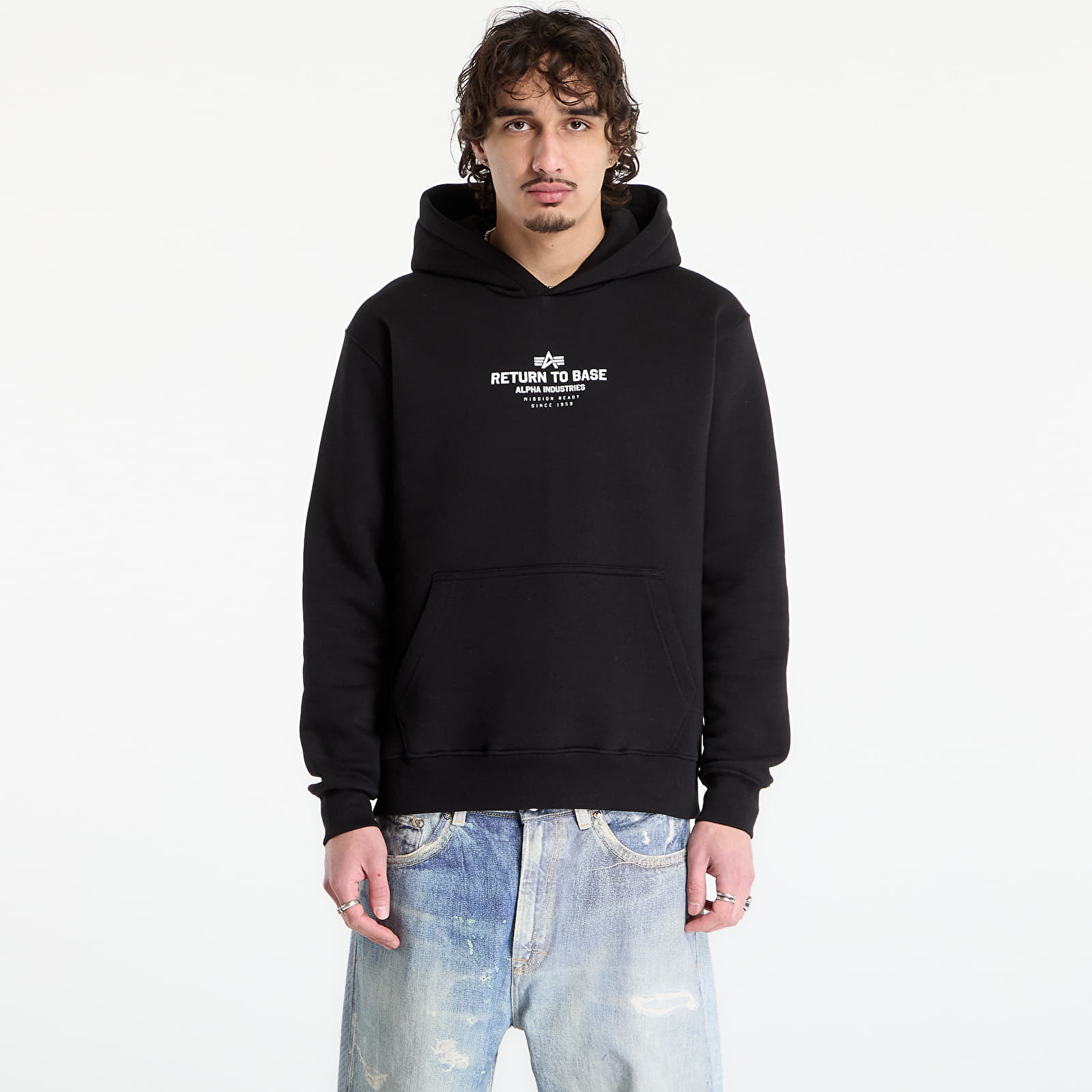 Hupparit ja collegepaidat Alpha Industries Return To Base Hoodie Black