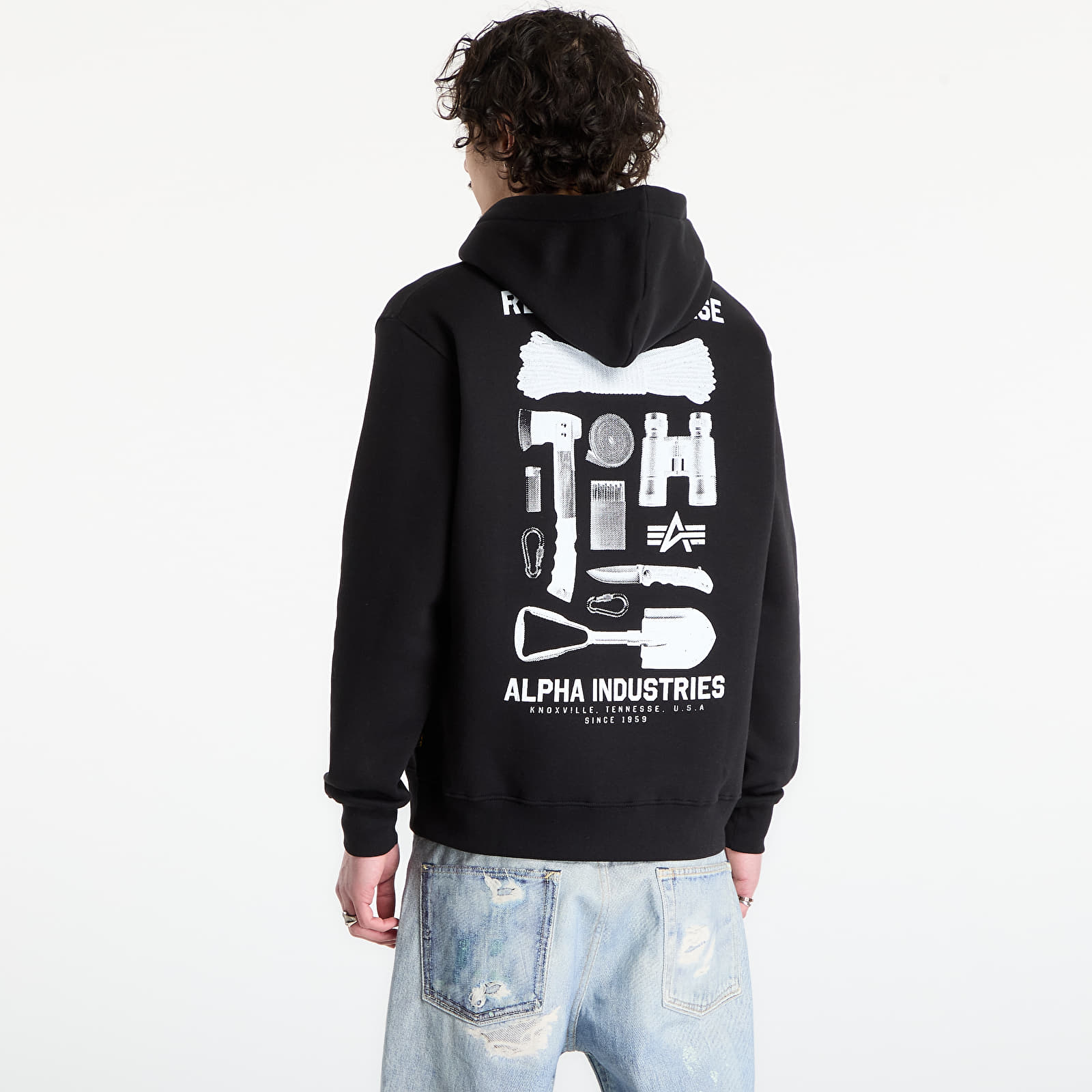 Hupparit ja collegepaidat Alpha Industries Return To Base Hoodie Black