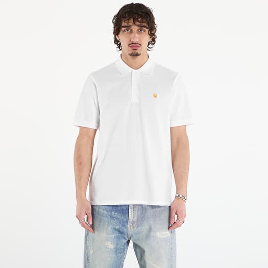 T-shirt Carhartt WIP S/S Chase Pique Polo UNISEX White/ Gold