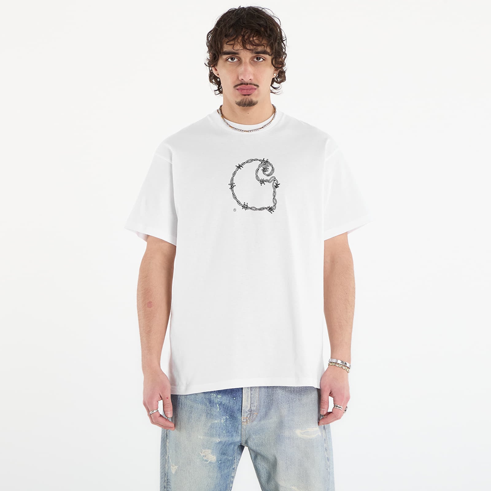 Tricou Carhartt WIP S/S Barbwire C T-Shirt UNISEX White L