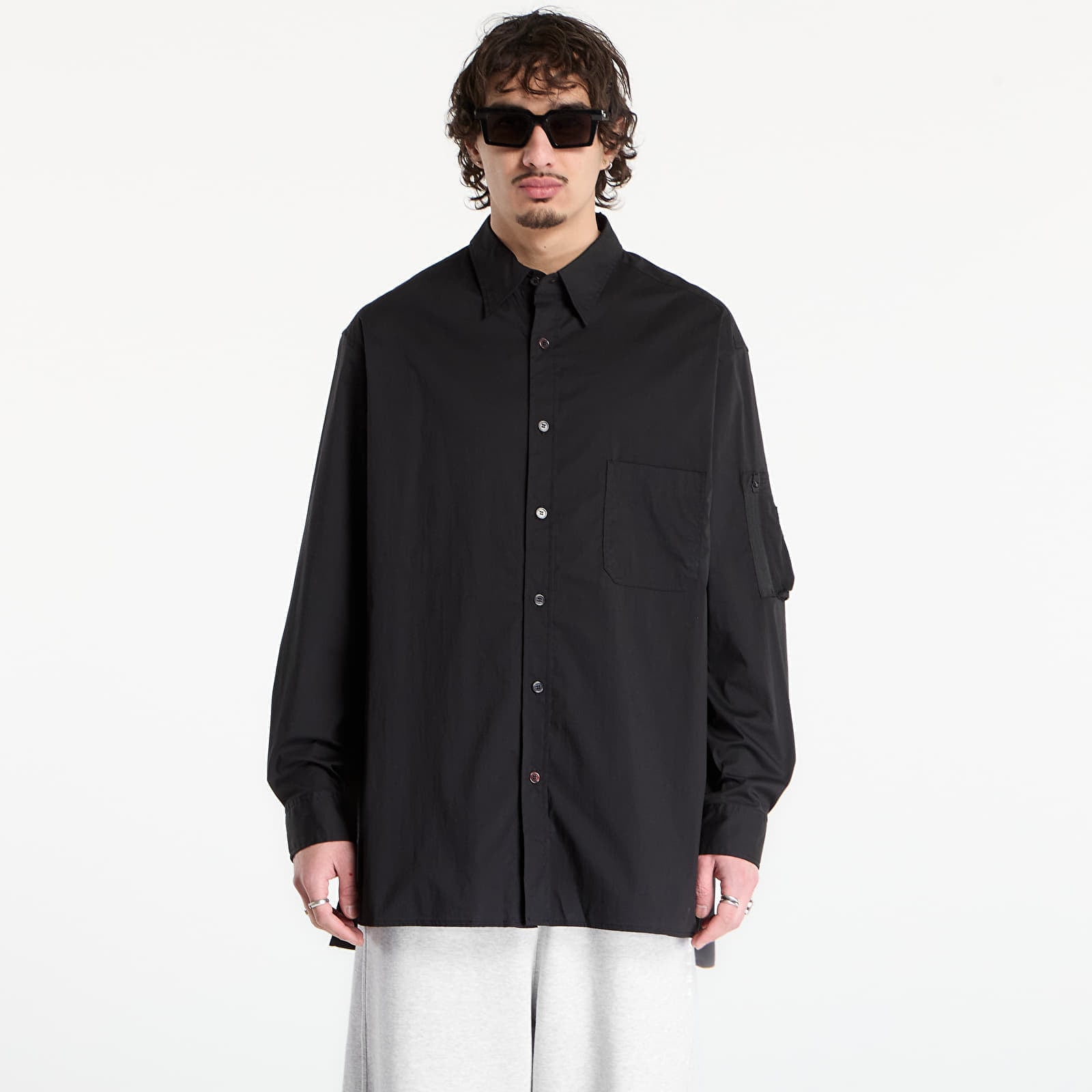 Cămașă Y-3 Cotton Long Sleeve Shirt Black L