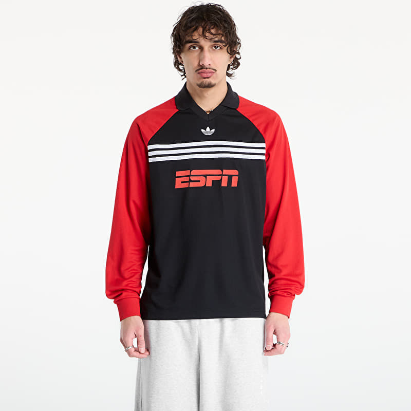 T-paita adidas Sponsored Archive Longsleeve Tee Black/ Better Scarlet