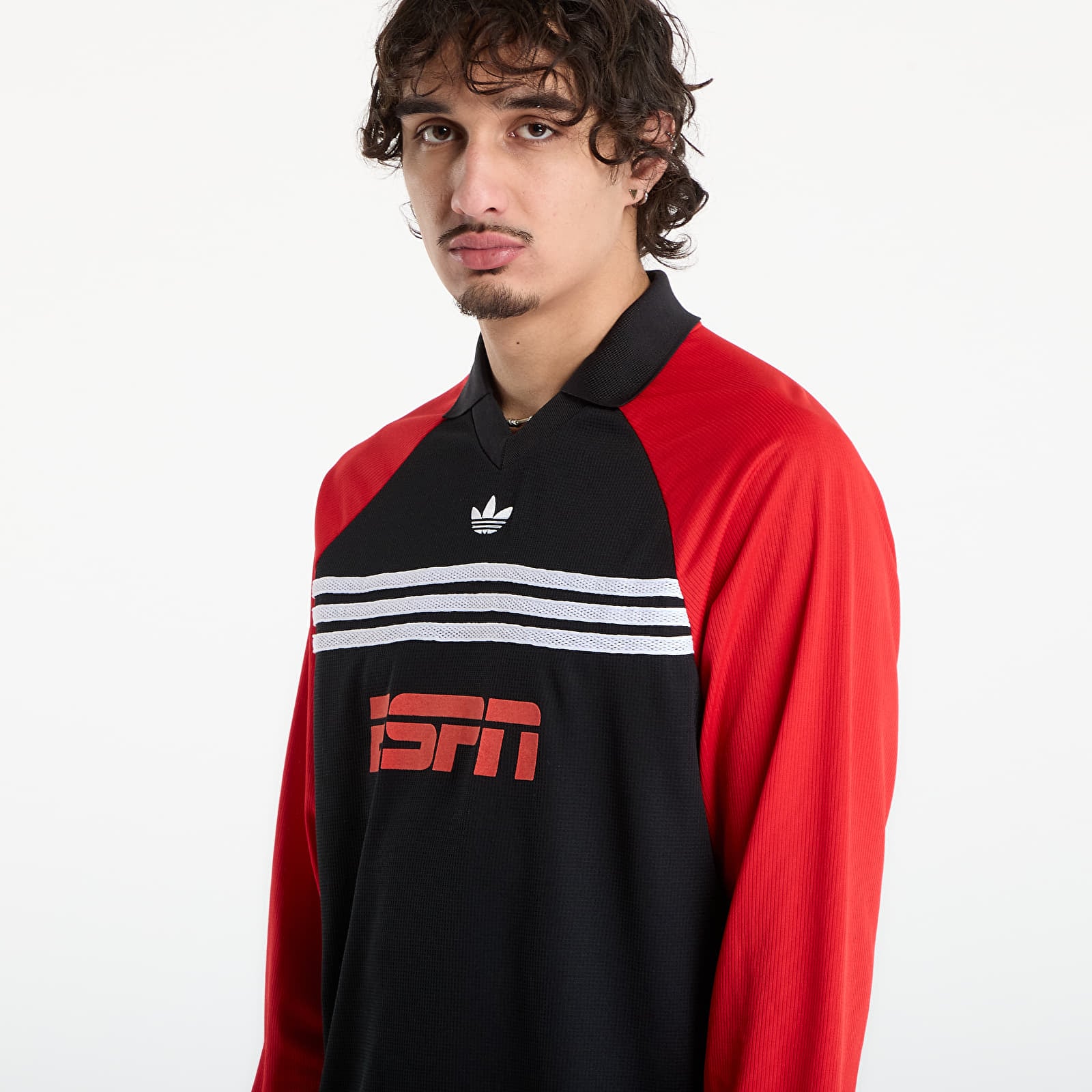 T-Shirts adidas Chest Str Ls T Black/ Better Scarlet