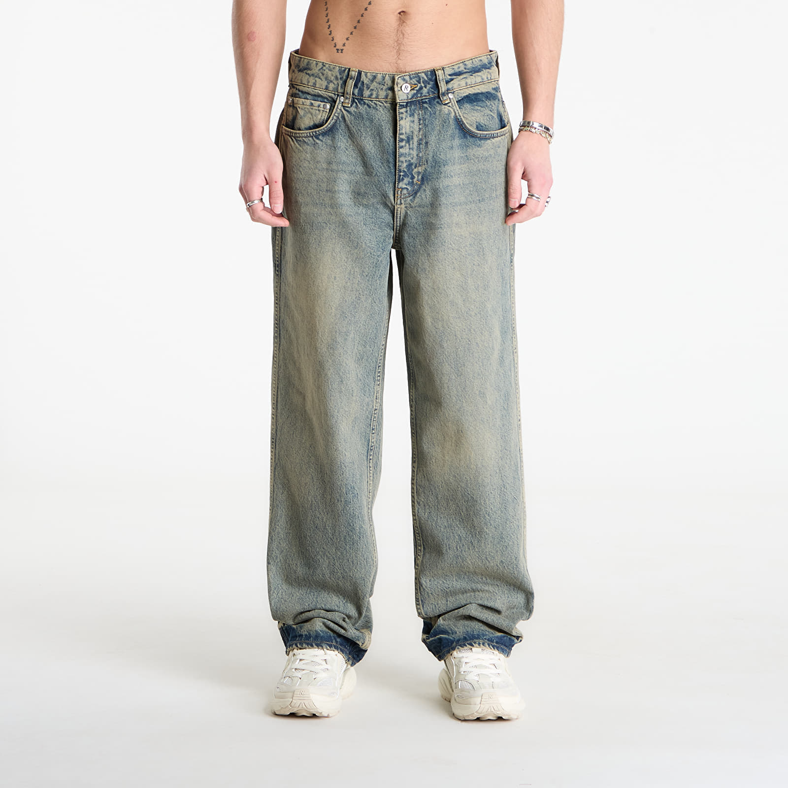 Blugi REPRESENT R3 Baggy Denim Blue Cream 33