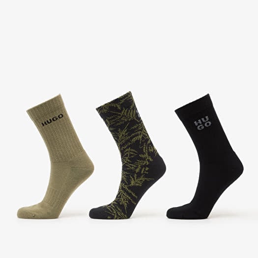 Calzini Hugo Boss Qs Rib Fern Socks 3-Pack Black
