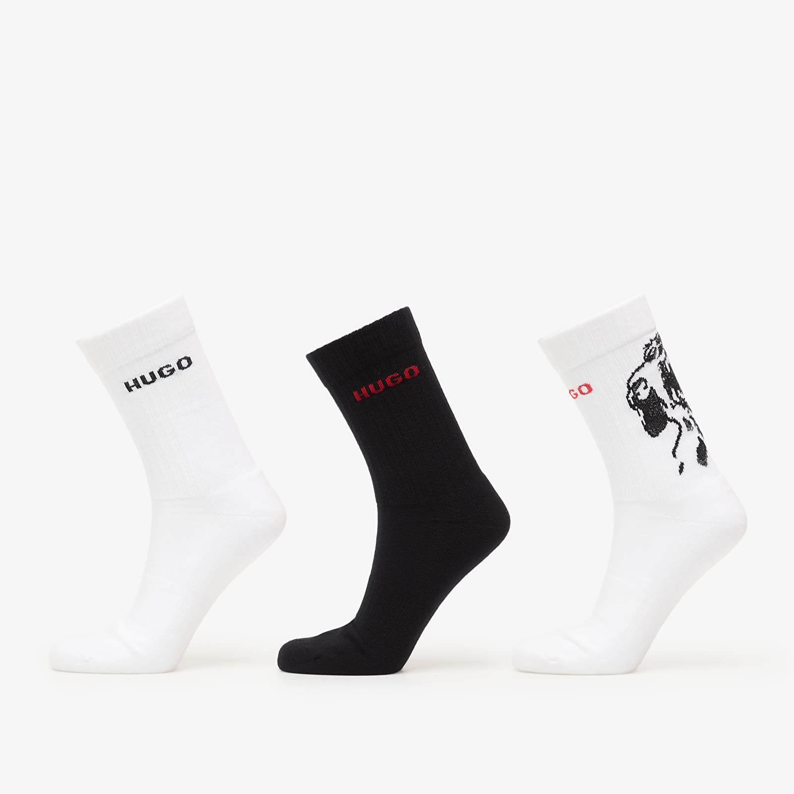 Șosete Hugo Boss Qs Angry Dog Socks 3-Pack White 43-46