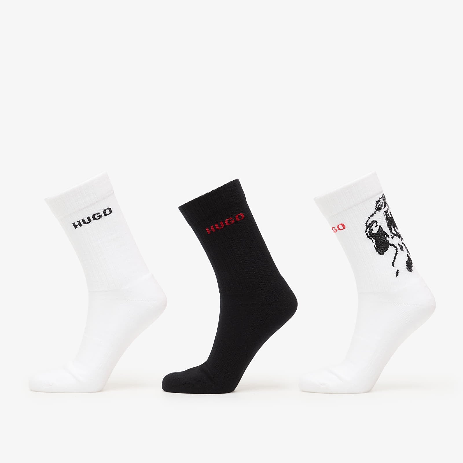 Socks Hugo Boss Qs Angry Dog Socks 3-Pack White