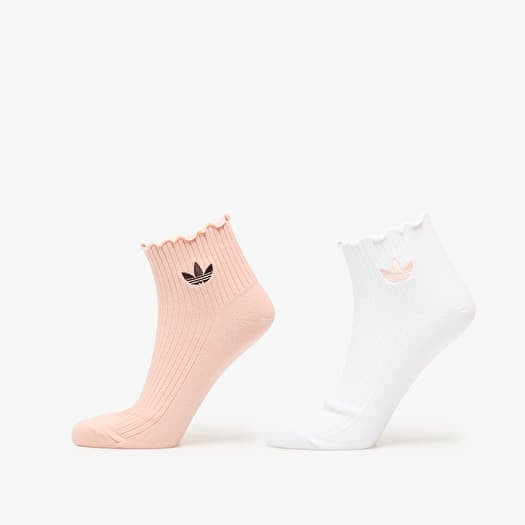 Socken adidas Ruffle 1/4 Socks 2-Pack Blush Pink/ White