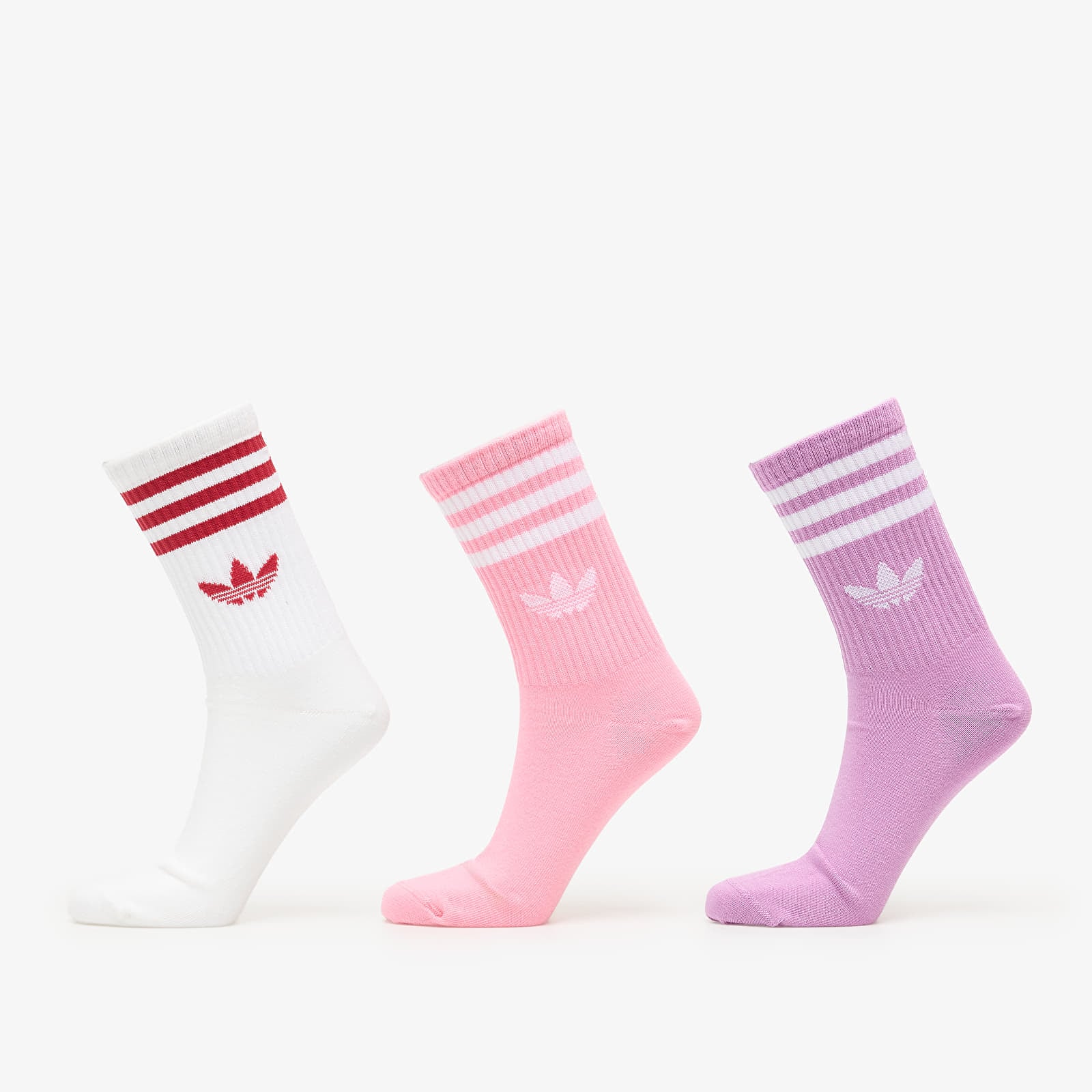 Nogavice  adidas 3S Crew Socks 3-Pack Preloved Purple/ Bliss Pink/ White