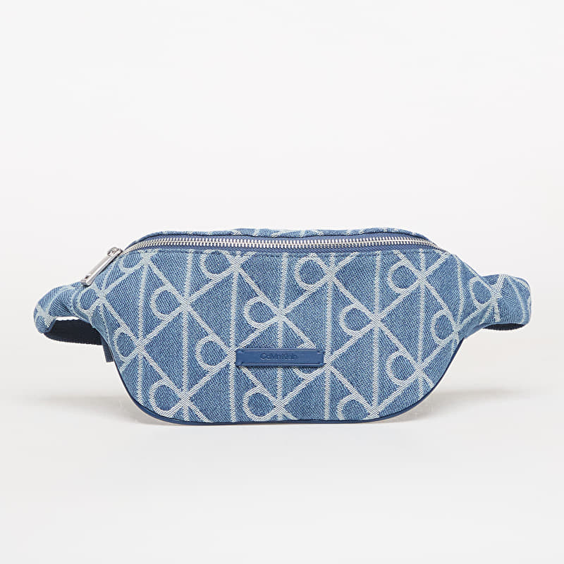 Rumpetaske Calvin Klein Emblem Aop Denim Waistbag Blue