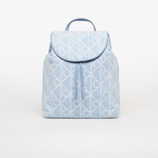 Calvin Klein Emblem Aop Denim Backpack Blue