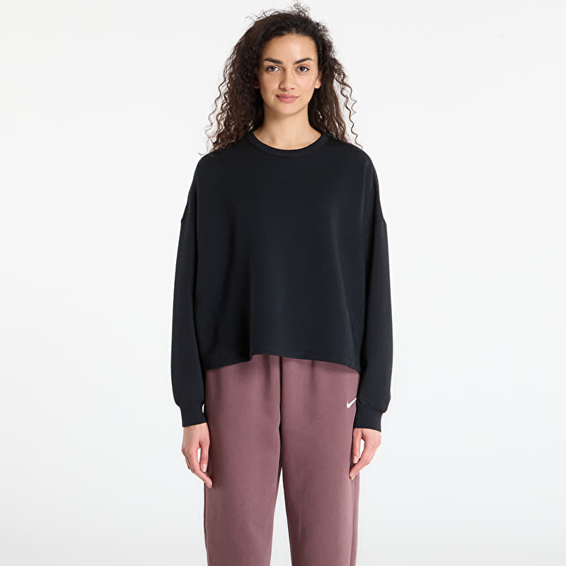 T-Shirt Nike 24.7 ImpossiblySoft Women's Dri-FIT Oversized Crew-Neck Top Black/ Dk Smoke Grey