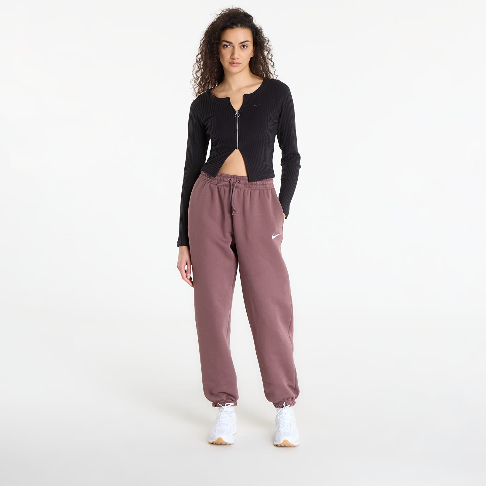 Träningsbyxor för kvinnor Nike Sportswear Phoenix Fleece Women's High-Waisted Oversized Sweatpants Tattoo/ Sail