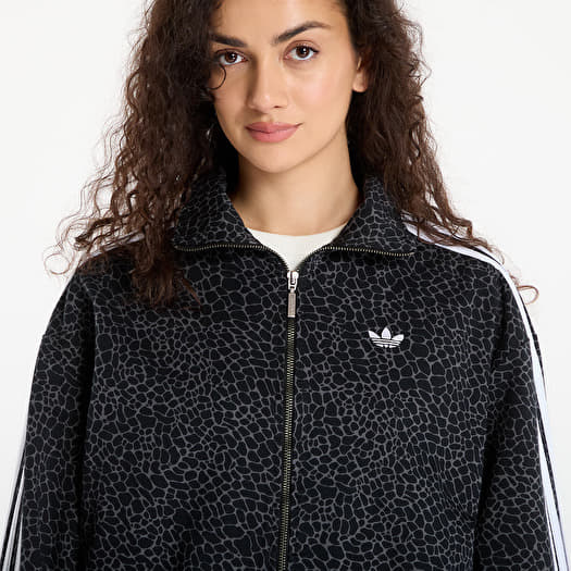 Women's jackets adidas Firebird Oversized Aop Denim Jacket Black