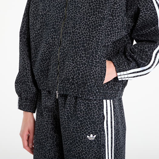adidas Firebird Oversized Aop Denim Jacket Black/ Grey Six | Footshop
