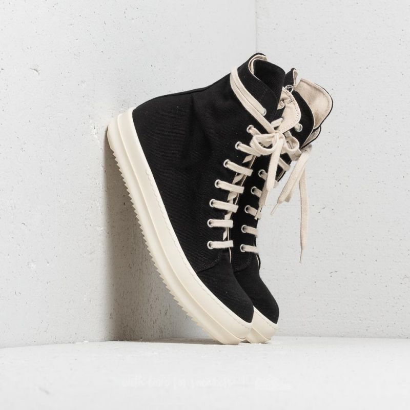 Rick Owens DRKSHDW Vegan Sneaks Black/ Milk | Footshop