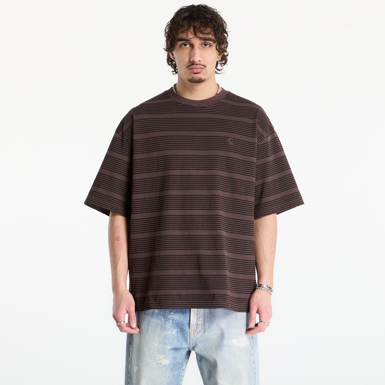 Ανδρικά μπλουζάκια Carhartt WIP S/S Hanson T-Shirt UNISEX Hanson Stripe/ Palisander