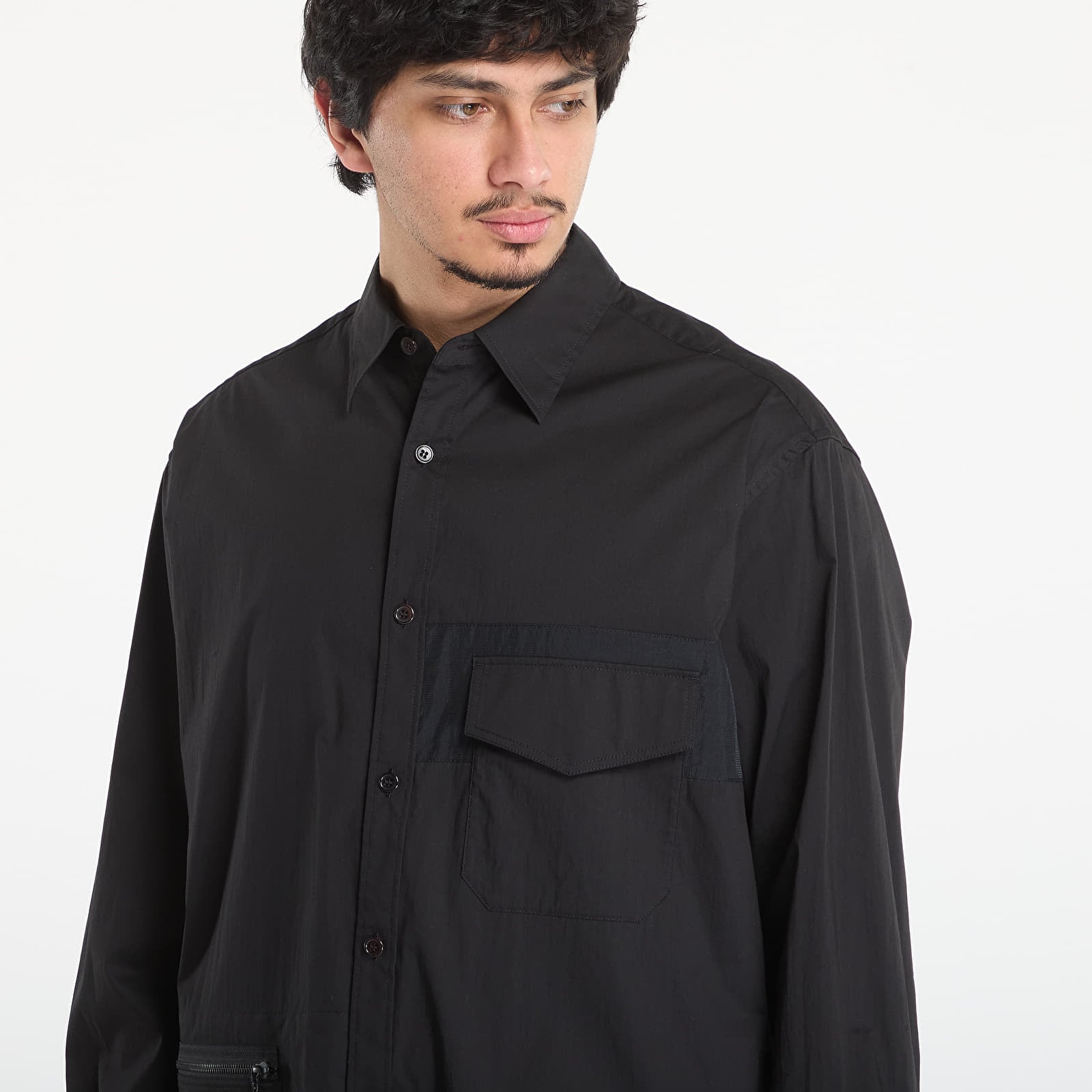 Pánske košele Y-3 Ut Long Sleeve Shirt Black
