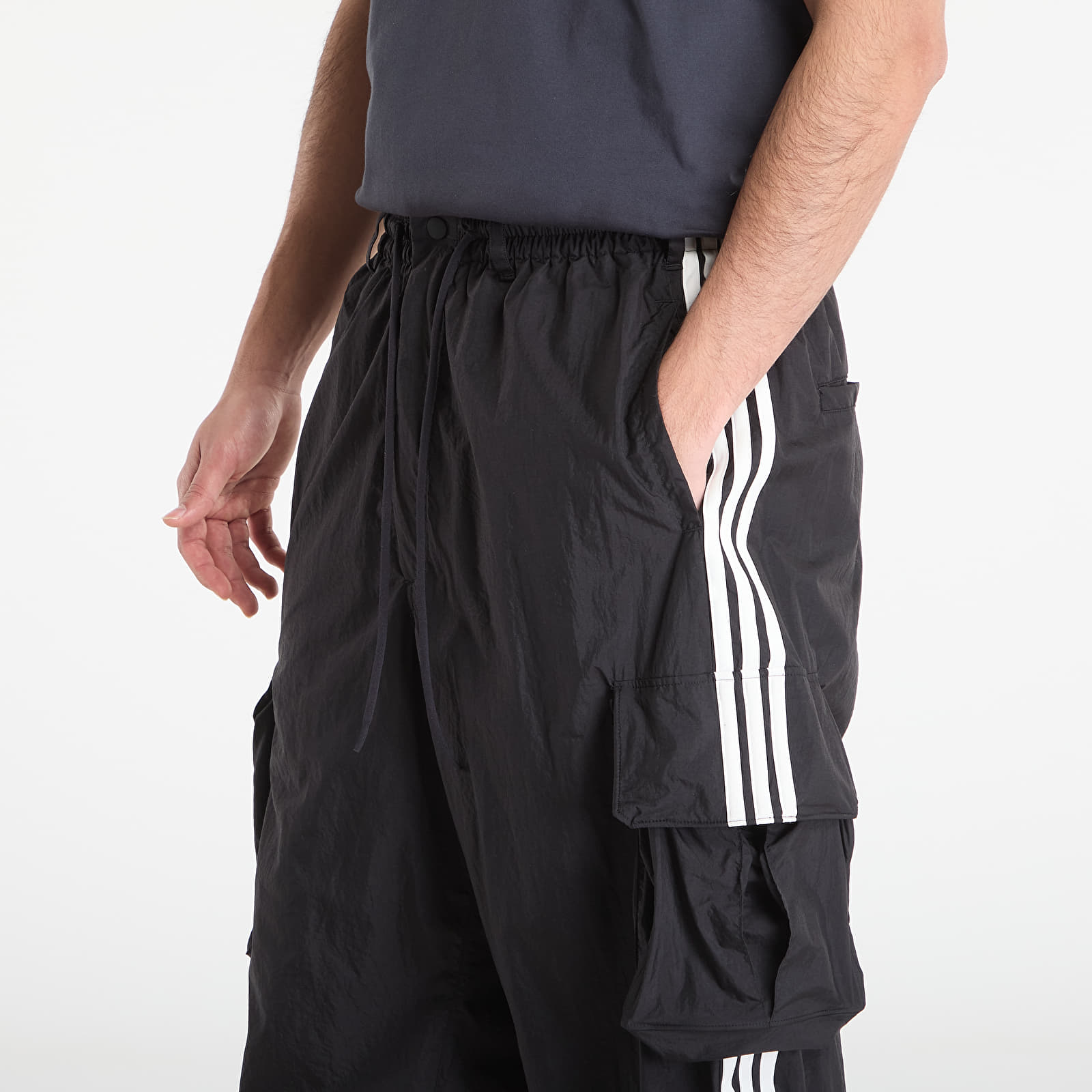 Vyriškos kelnės Y-3 Nylon Wired 3 Stripes Cargo Tracksuit Bottoms Black