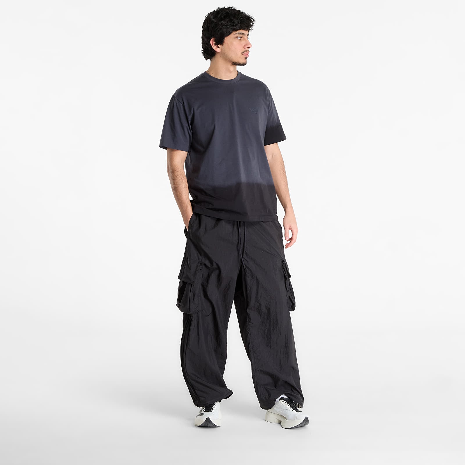 Vyriškos kelnės Y-3 Nylon Wired 3 Stripes Cargo Tracksuit Bottoms Black