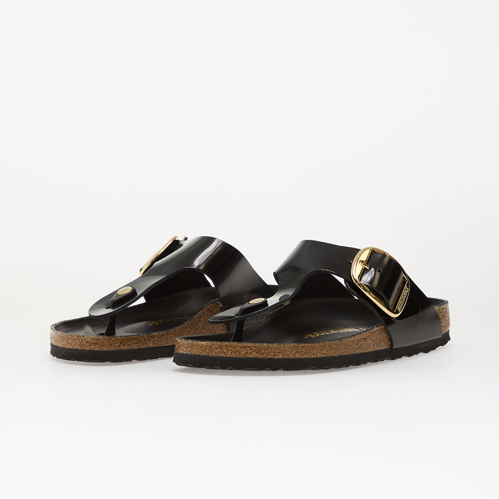 Damesko Birkenstock Gizeh Big Buckle Natural Leather Patent Women Nappa Glamour