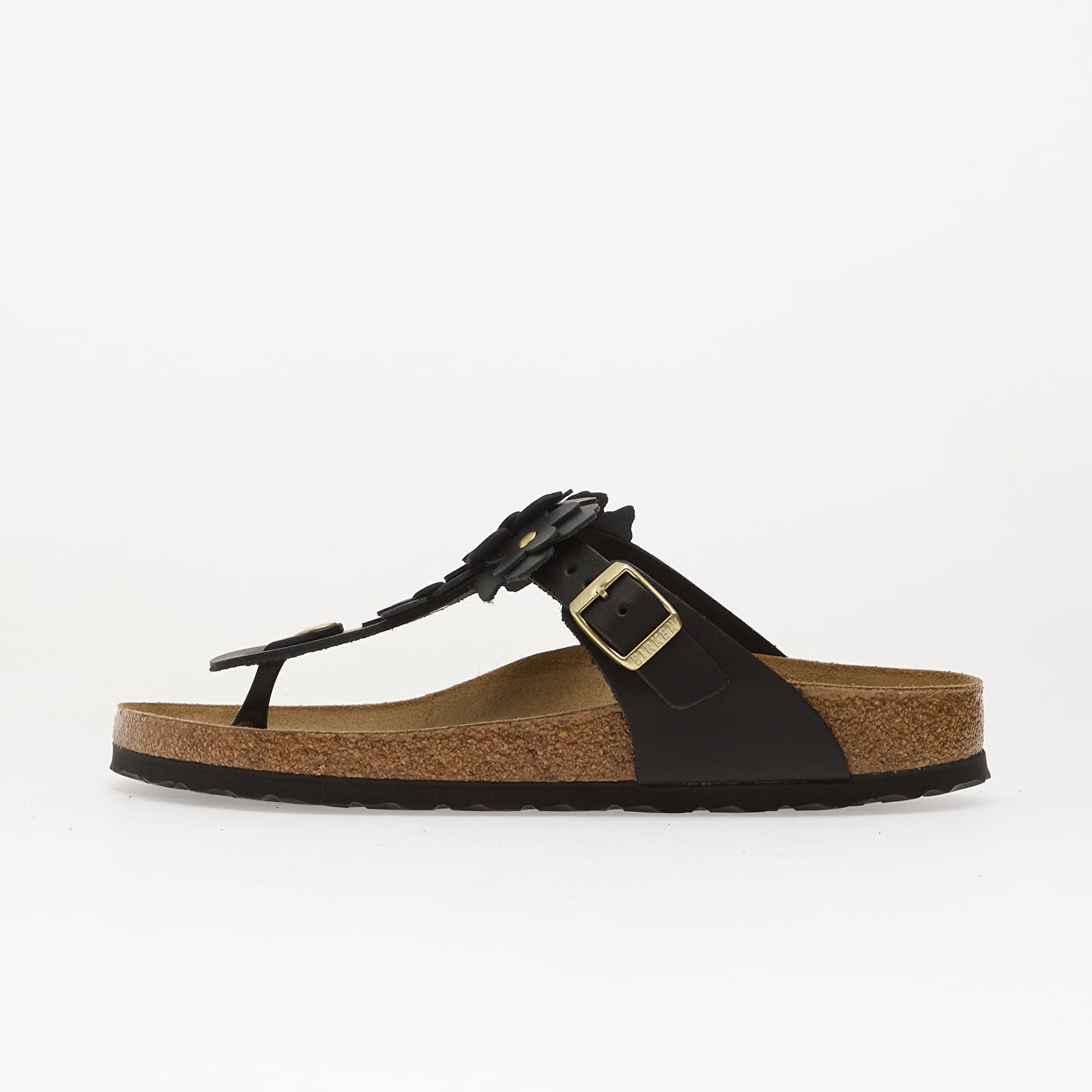 Damesko Birkenstock Gizeh Flower Leather Women Black