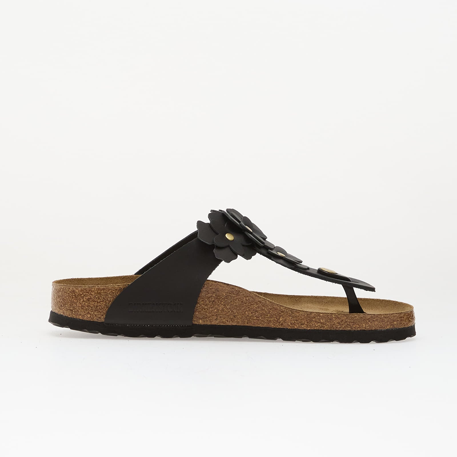 Damesko Birkenstock Gizeh Flower Leather Women Black