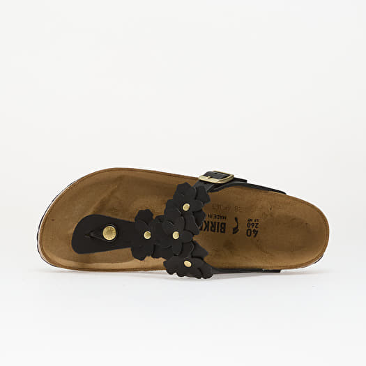 Birkenstock Gizeh Flower Leather Women Black | Footshop