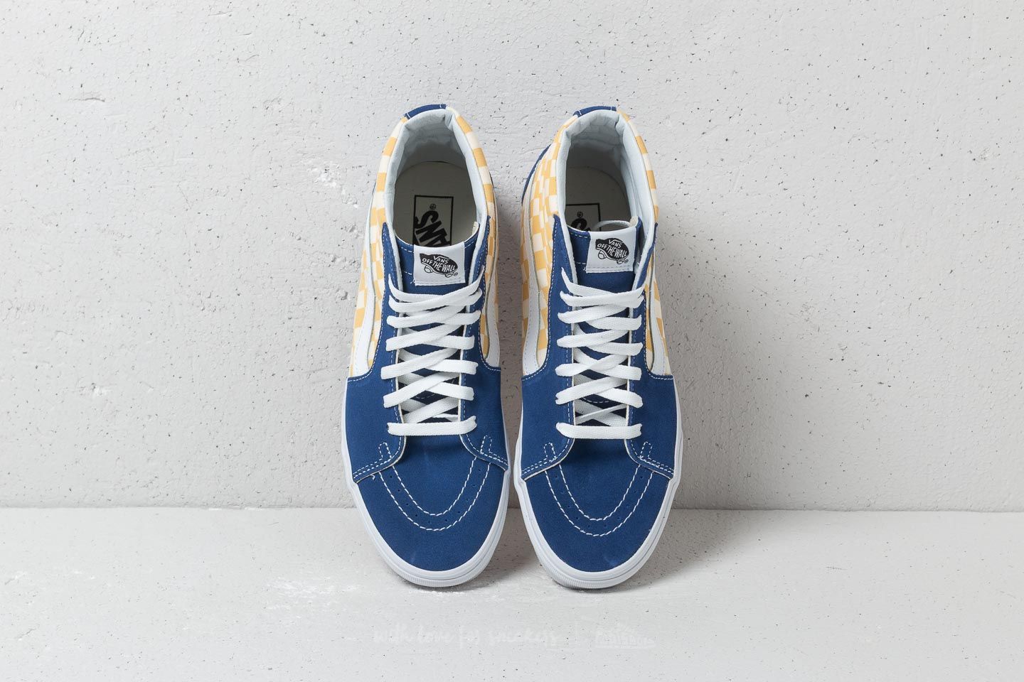 Yellow and 2025 blue checkerboard vans