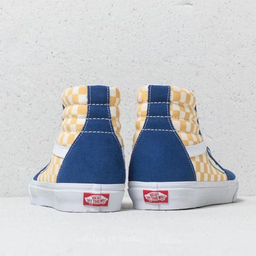 Men s shoes Vans Sk8 Hi Bmx Checkerboard True Blue Yellow Footshop
