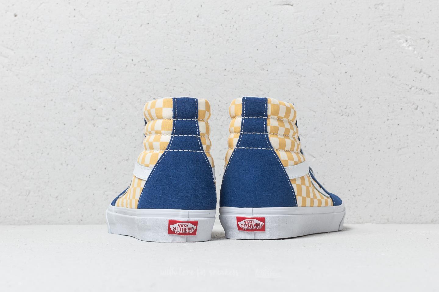 Yellow high top checkered vans clearance
