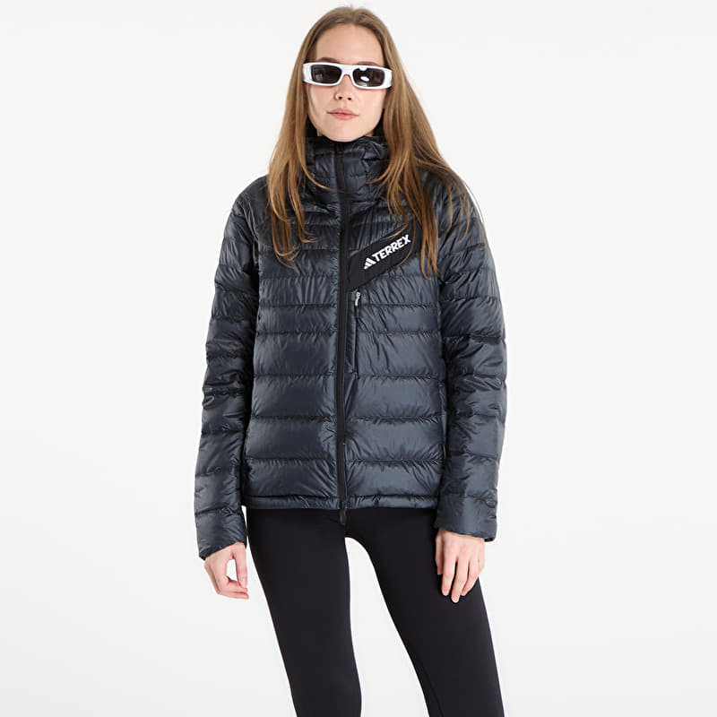 Bunda adidas Terrex Techrock CLIMAWARM+ Down Hooded Jacket Carbon/ Black