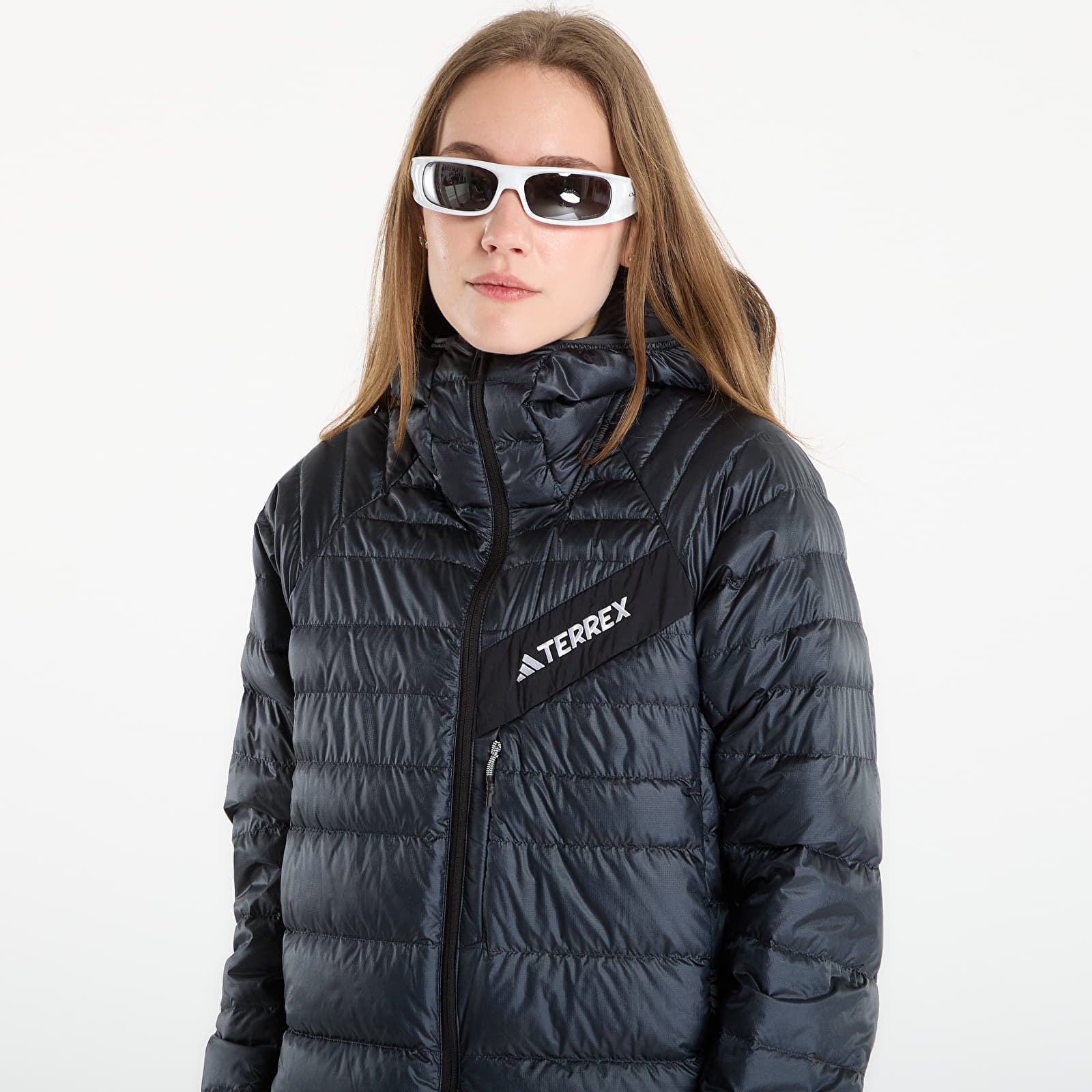 Jackets adidas Terrex Techrock CLIMAWARM+ Down Hooded Jacket Carbon/ Black