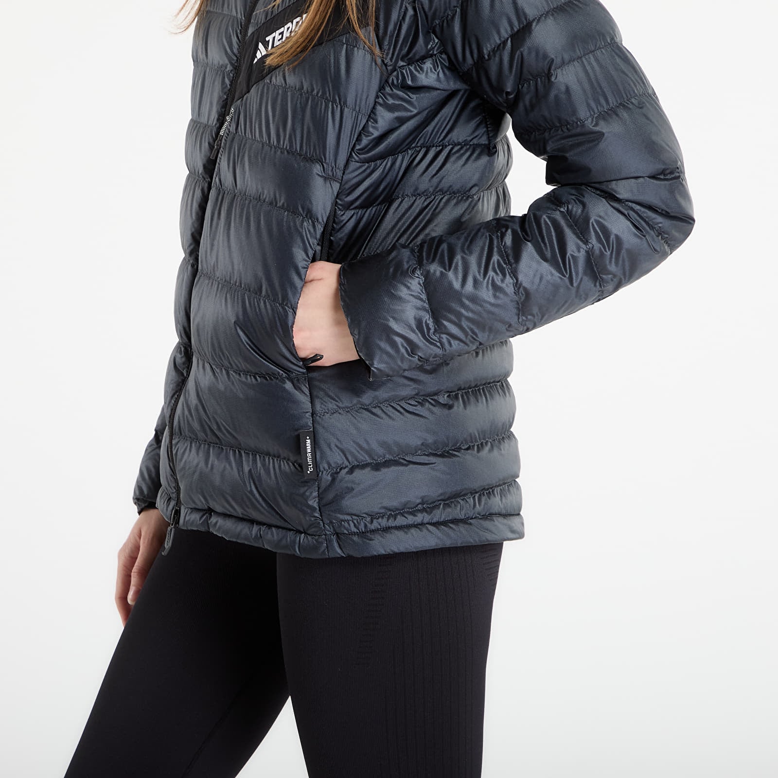 Jackets adidas Terrex Techrock CLIMAWARM+ Down Hooded Jacket Carbon/ Black